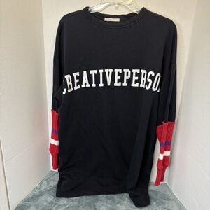 Zara Oversized Creative Person Sweatshirt Pullover Artsy Crafts Knit Sleeves S